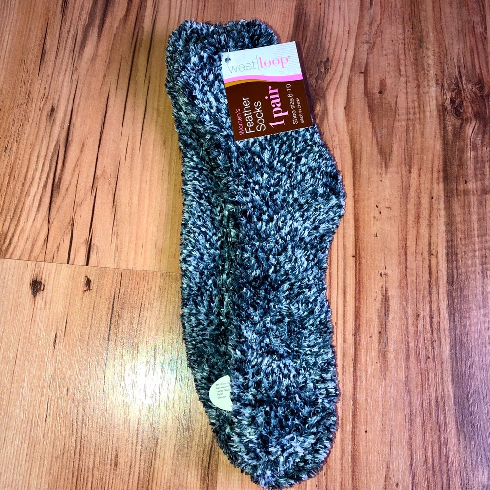 3/$15 NEW Feather SOCKS Black Gray Shoe Size 6-10 Women’s